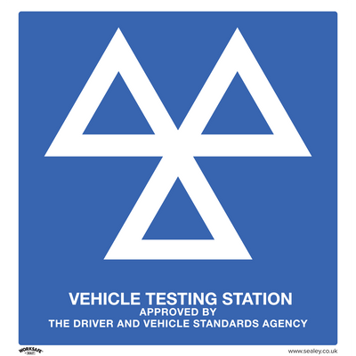Sealey SS51A1 Worksafe® MOT Testing Station Safety Sign - Aluminium Composite