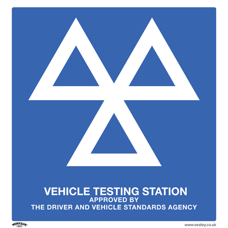 Sealey SS51A1 Worksafe® MOT Testing Station Safety Sign - Aluminium Composite