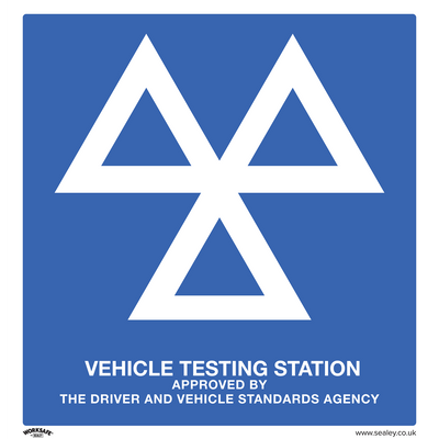 Sealey SS51P1 Worksafe® MOT Testing Station Safety Sign - Rigid Plastic