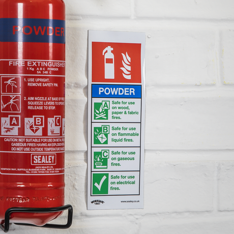 Sealey SS52P1 Worksafe® Powder Fire Extinguisher Safety Sign - Rigid Plastic - additional view 2