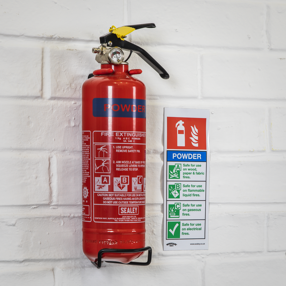 Sealey SS52P1 Worksafe® Powder Fire Extinguisher Safety Sign - Rigid Plastic - additional view 5