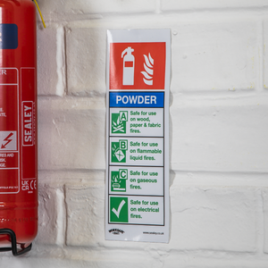 Sealey SS52V10 Worksafe® Powder Fire Extinguisher Safety Sign, Self-Adhesive Vinyl - Pack of 10 - additional view 8