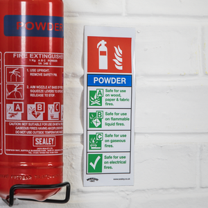 Sealey SS52V1 Worksafe® Powder Fire Extinguisher Safety Sign - Self-Adhesive Vinyl - additional view 4