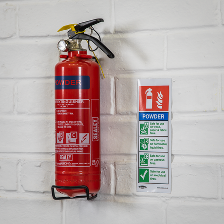 Sealey SS52V1 Worksafe® Powder Fire Extinguisher Safety Sign - Self-Adhesive Vinyl - additional view 2