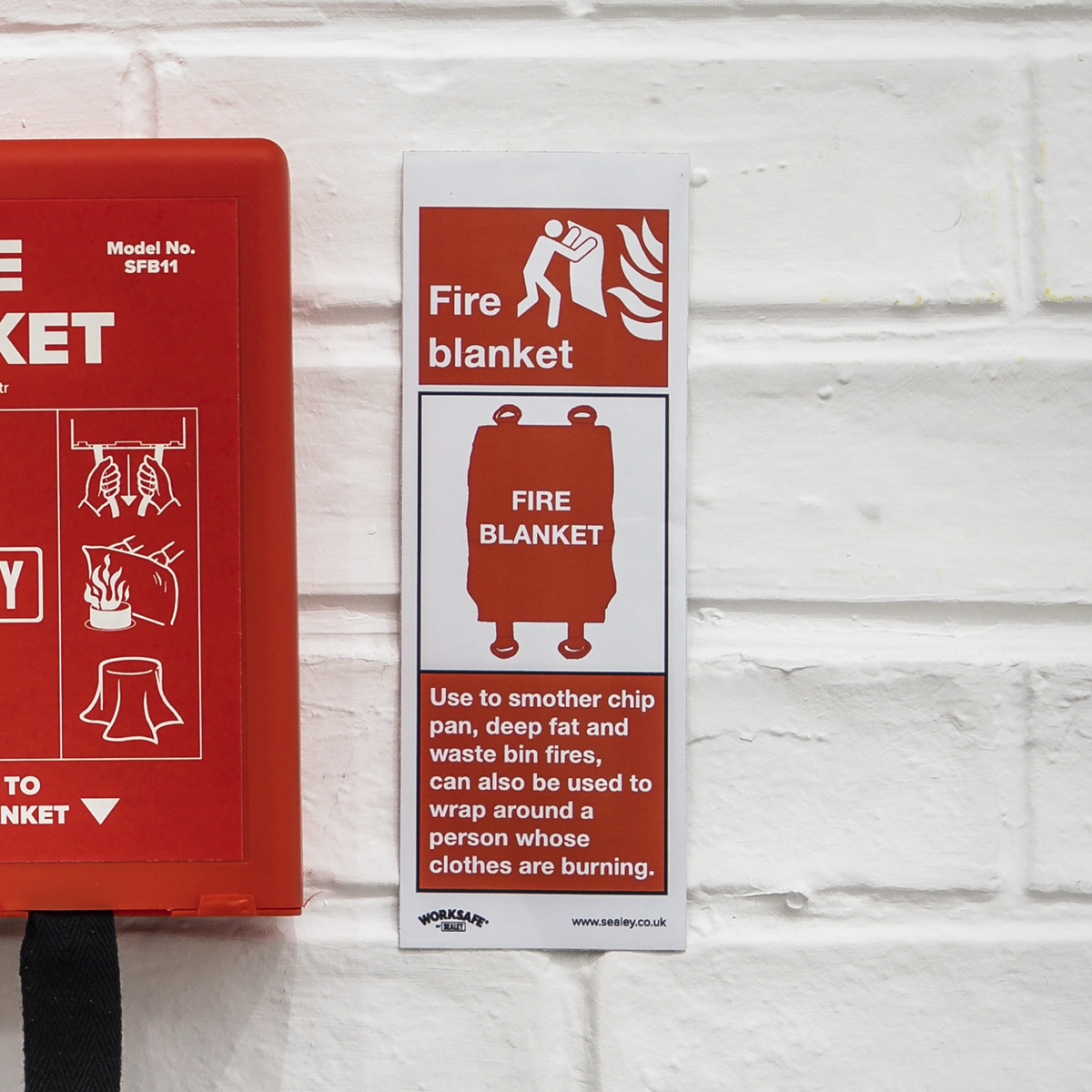Sealey SS53P1 Worksafe® Fire Blanket Safety Sign - Rigid Plastic - additional view 8