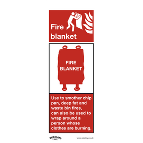 Sealey SS53P1 Worksafe® Fire Blanket Safety Sign - Rigid Plastic