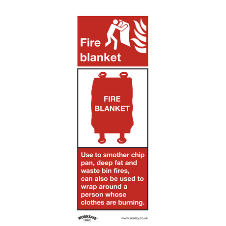 Sealey SS53P1 Worksafe® Fire Blanket Safety Sign - Rigid Plastic