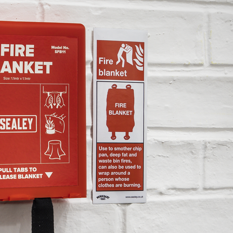 Sealey SS53V10 Worksafe® Fire Blanket Safety Sign, Self-Adhesive Vinyl - Pack of 10 - additional view 2