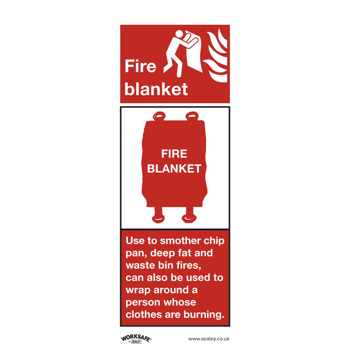 Sealey SS53V1 Worksafe® Fire Blanket Safety Sign - Self-Adhesive Vinyl