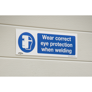 Sealey SS54P1 Worksafe® Wear Eye Protection When Welding Safety Sign - Rigid Plastic - additional view 5