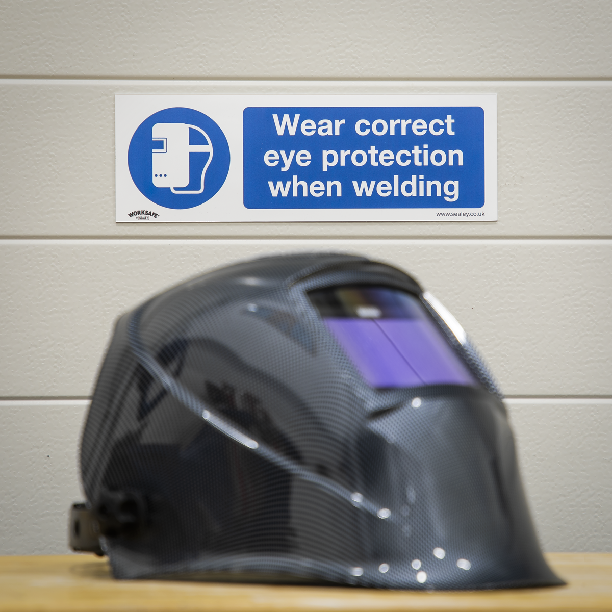 Sealey SS54P1 Worksafe® Wear Eye Protection When Welding Safety Sign - Rigid Plastic - additional view 2
