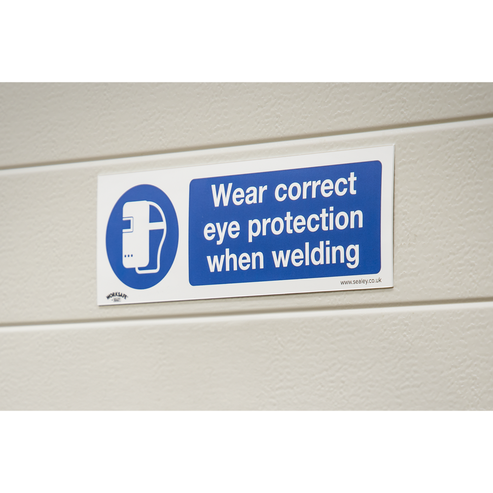 Sealey SS54V10 Worksafe® Wear Eye Protection When Welding Safety Sign, Self-Adhesive Vinyl - Pack of 10 - additional view 7
