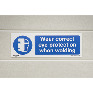 Sealey SS54V1 Worksafe® Wear Eye Protection When Welding Safety Sign - Self-Adhesive Vinyl - additional view 4