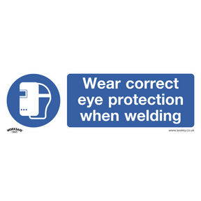 Sealey SS54V1 Worksafe® Wear Eye Protection When Welding Safety Sign - Self-Adhesive Vinyl