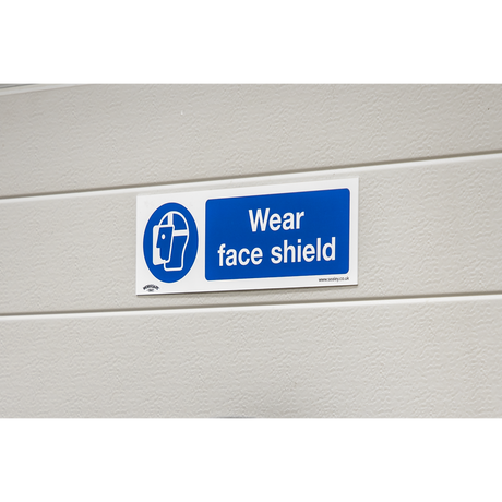 Sealey SS55P10 Worksafe® Wear Face Shield Safety Sign, Rigid Plastic - Pack of 10 - additional view 2