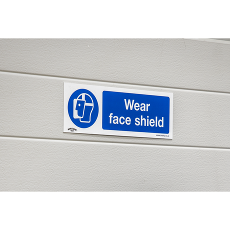 Sealey SS55V10 Worksafe® Wear Face Shield Safety Sign, Self-Adhesive Vinyl - Pack of 10 - additional view 2
