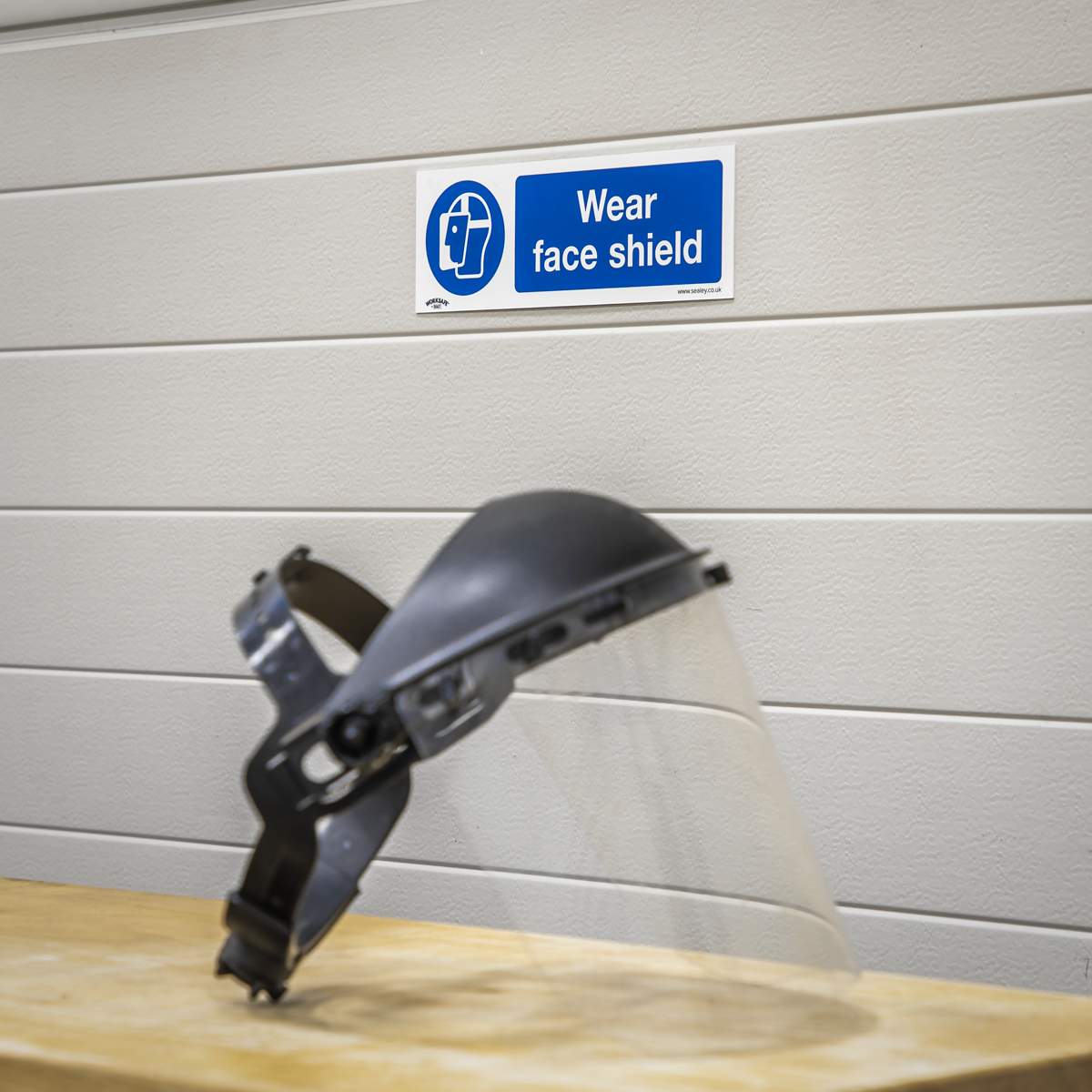 Sealey SS55V1 Worksafe® Wear Face Shield Safety Sign - Self-Adhesive Vinyl - additional view 3