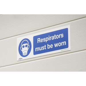 Sealey SS56P10 Worksafe® Respirators Must Be Worn Safety Sign, Rigid Plastic - Pack of 10 - additional view 7