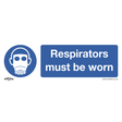 Sealey SS56V10 Worksafe® Respirators Must Be Worn Safety Sign, Self-Adhesive Vinyl - Pack of 10