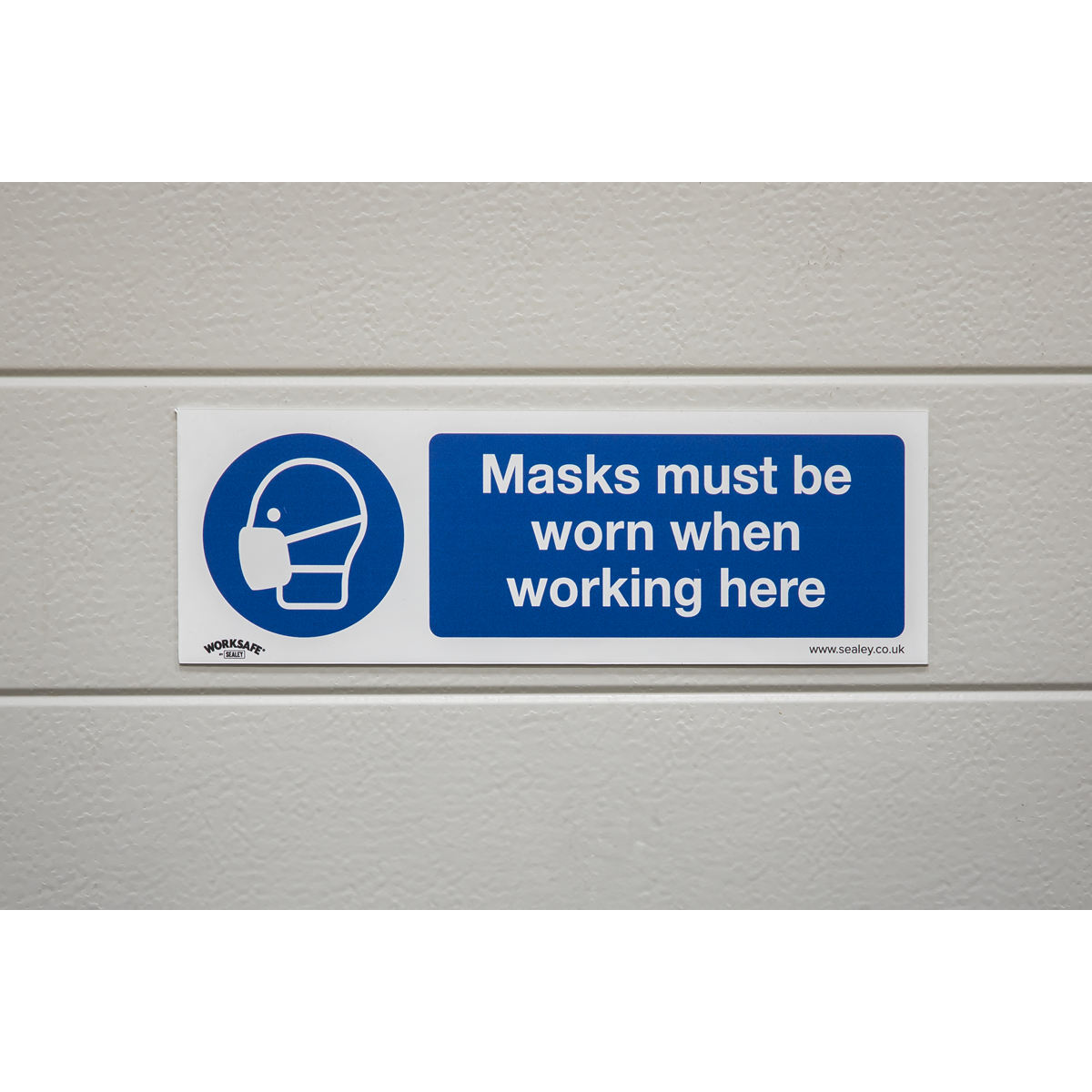 Sealey SS57P10 Worksafe® Masks Must Be Worn Safety Sign, Rigid Plastic - Pack of 10 - additional view 5