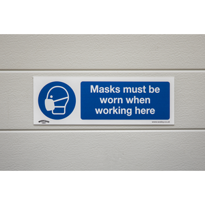 Sealey SS57P10 Worksafe® Masks Must Be Worn Safety Sign, Rigid Plastic - Pack of 10 - additional view 5