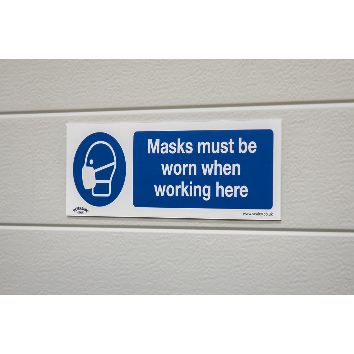 Sealey SS57P10 Worksafe® Masks Must Be Worn Safety Sign, Rigid Plastic - Pack of 10 - additional view 6