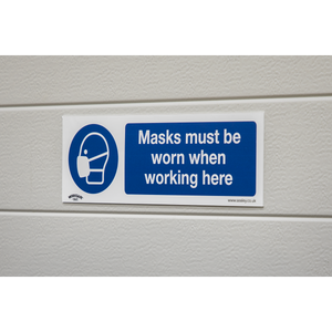 Sealey SS57P1 Worksafe® Masks Must Be Worn Safety Sign - Rigid Plastic - additional view 6