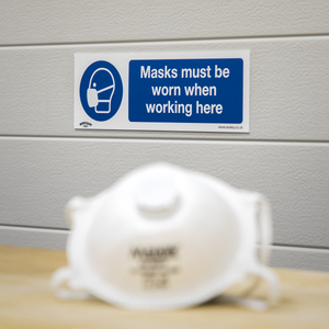 Sealey SS57P1 Worksafe® Masks Must Be Worn Safety Sign - Rigid Plastic - additional view 3