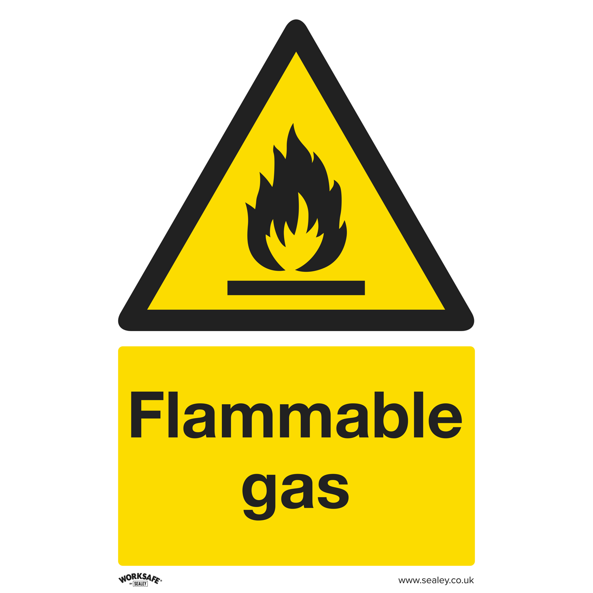 Sealey SS59P1 Worksafe® Flammable Gas Safety Sign - Rigid Plastic