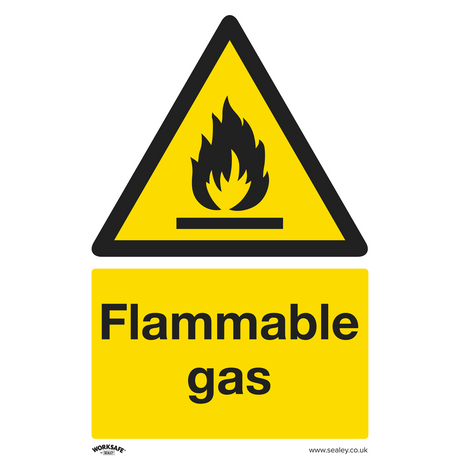 Sealey SS59P1 Worksafe® Flammable Gas Safety Sign - Rigid Plastic