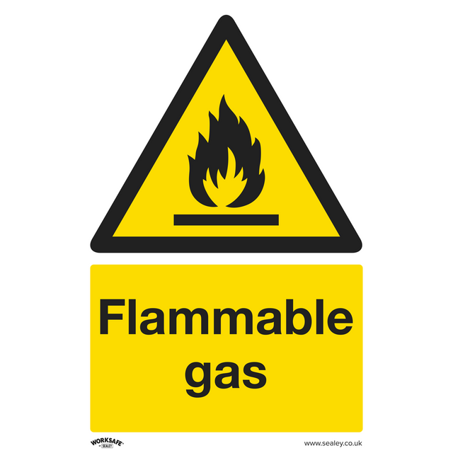 Sealey SS59P1 Worksafe® Flammable Gas Safety Sign - Rigid Plastic