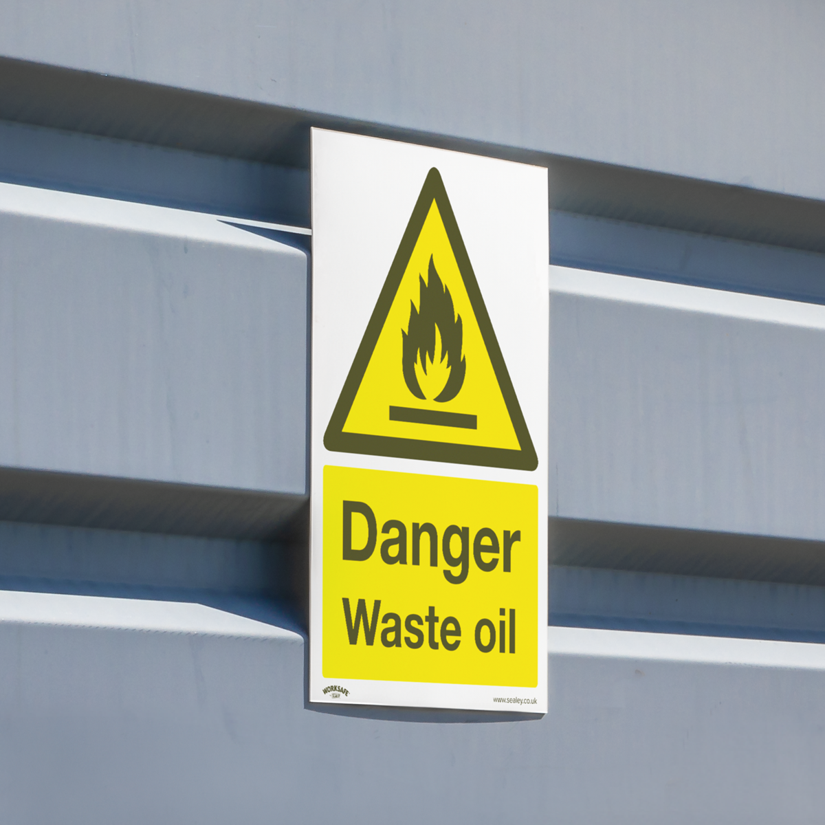 Sealey SS60P10 Worksafe® Danger Waste Oil Safety Sign, Rigid Plastic - Pack of 10 - additional view 2