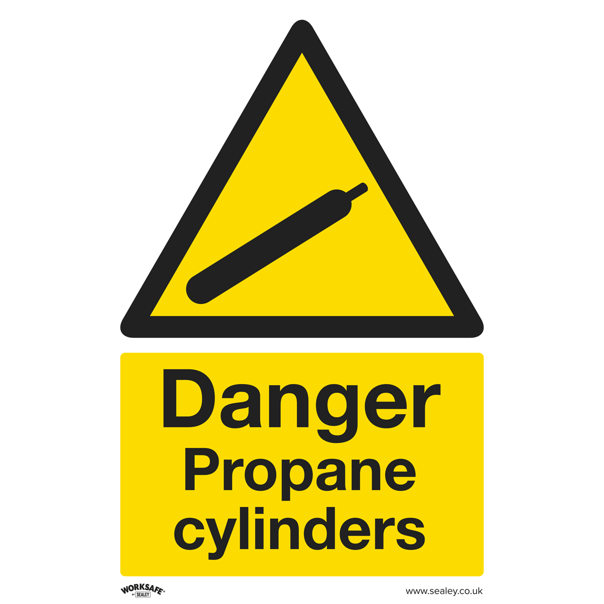 Sealey SS62P1 Worksafe® Danger Propane Cylinders Safety Sign - Rigid Plastic