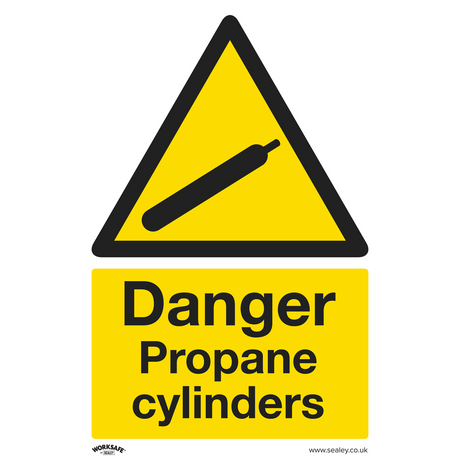 Sealey SS62P1 Worksafe® Danger Propane Cylinders Safety Sign - Rigid Plastic