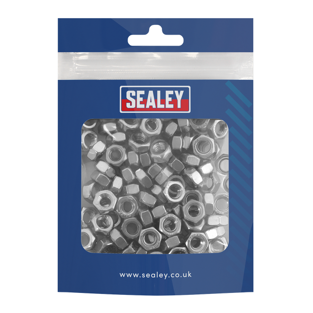Sealey SS6 Stainless Steel Nut M6 x 1mm pitch, DIN 934 - Pack of 100