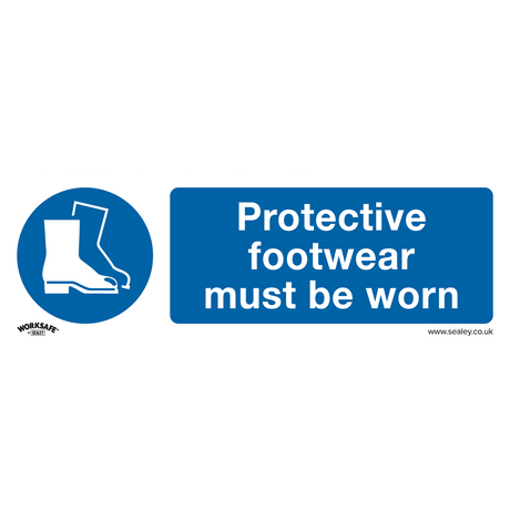 Sealey SS7P1 Worksafe® Protective Footwear Must Be Worn Safety Sign - Rigid Plastic