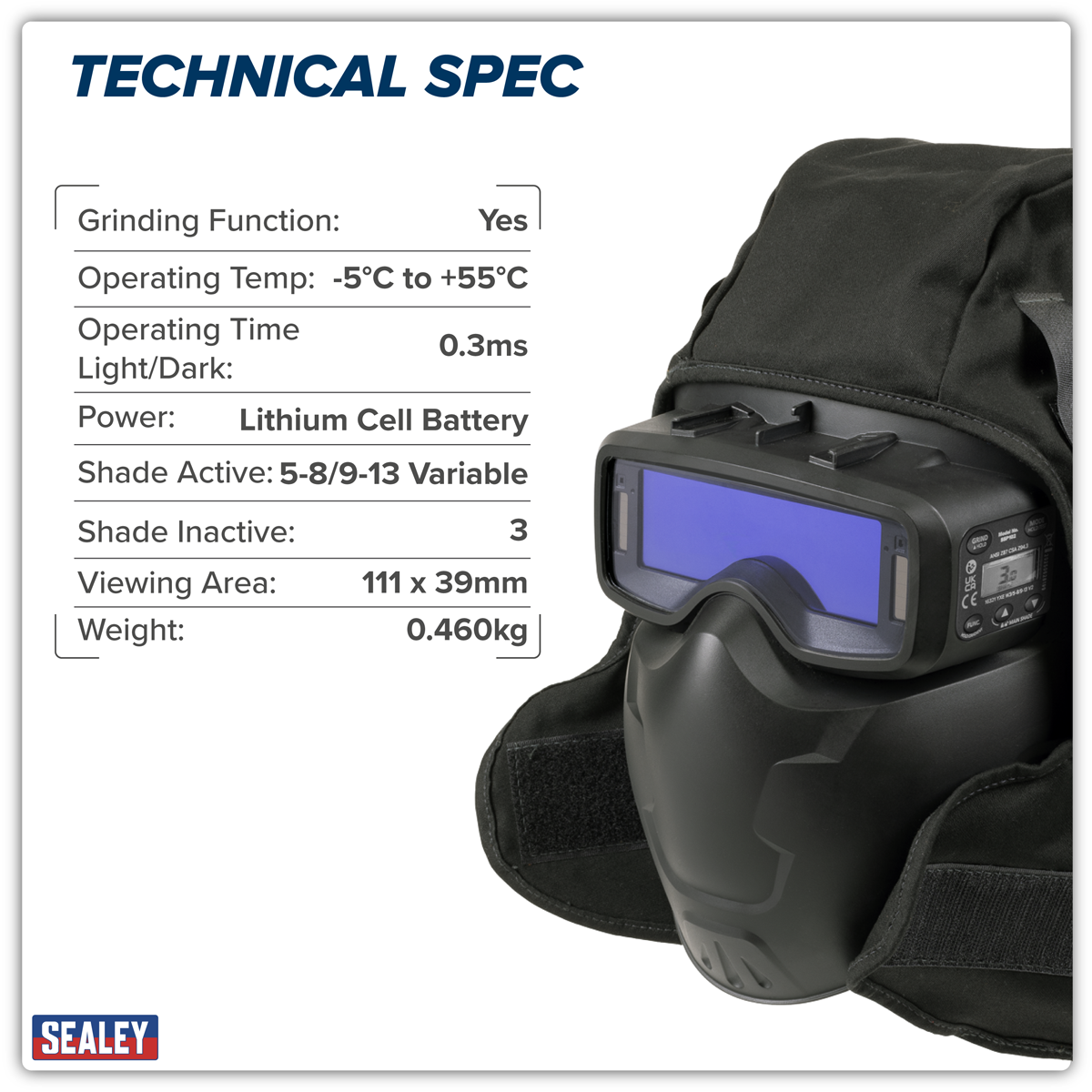 Sealey SSP102 Auto Darkening Welding Goggles Shade 9-13 - additional view 2