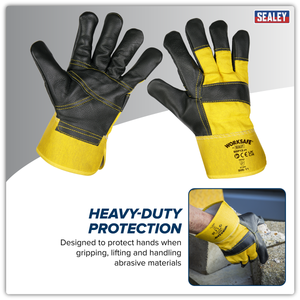 Sealey SSP13/6 Worksafe® Rigger's Gloves with Hide Palm - Pack of 6 Pairs - additional view 9