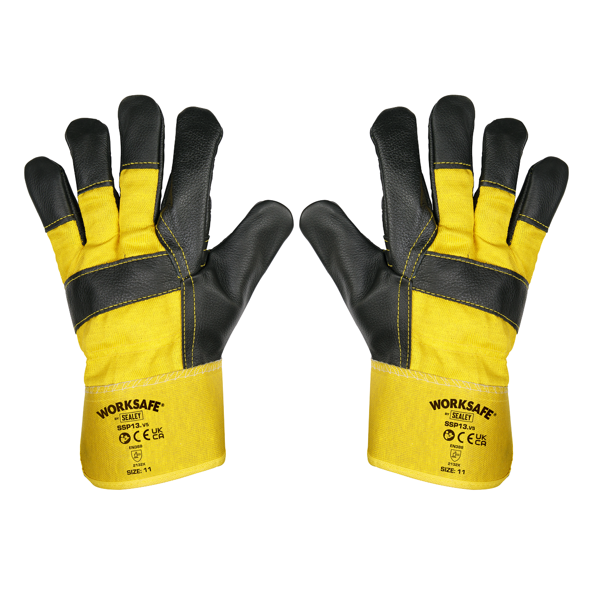 Sealey SSP13 Worksafe® Rigger's Gloves with Hide Palm - Pair - additional view 7