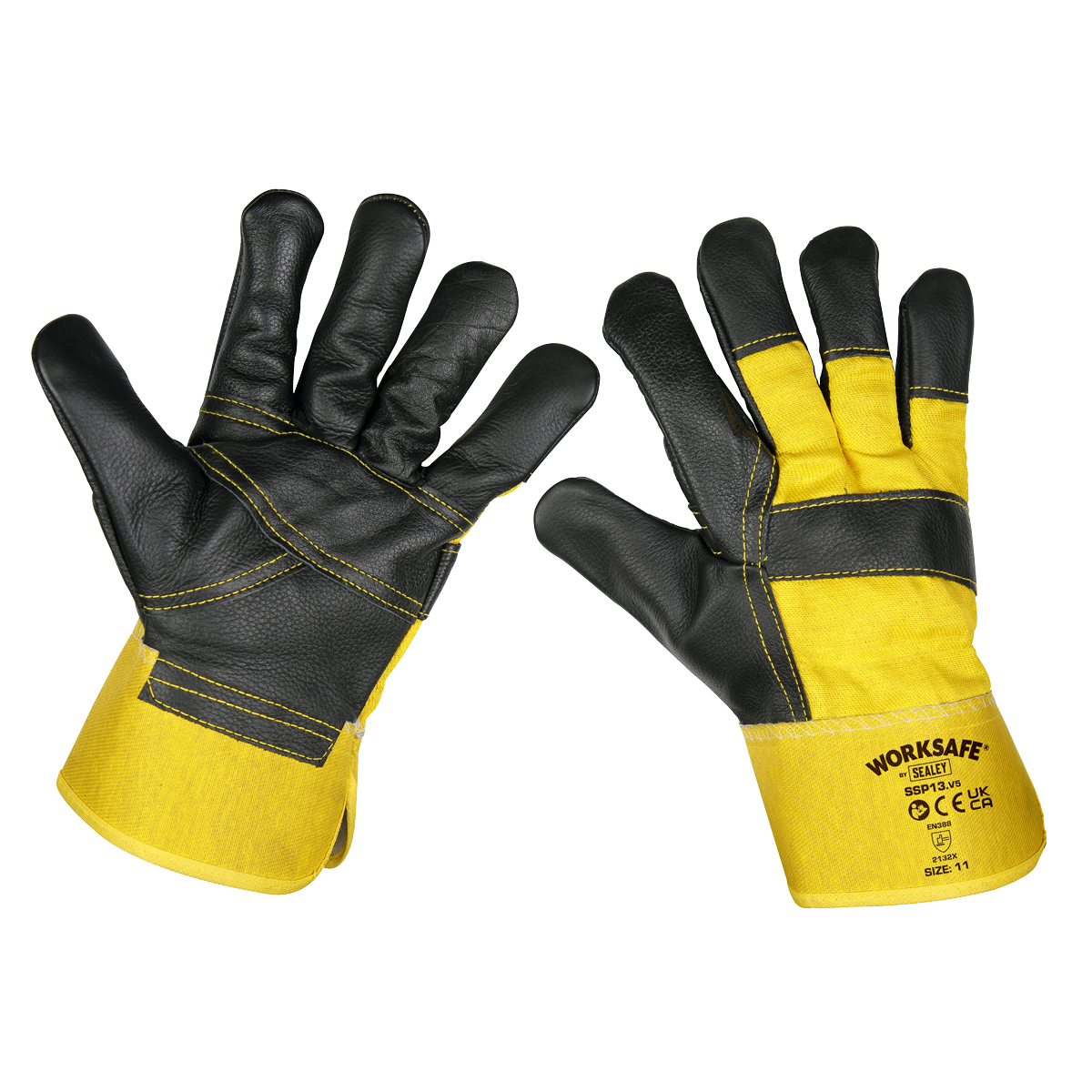 Sealey SSP13 Worksafe® Rigger's Gloves with Hide Palm - Pair