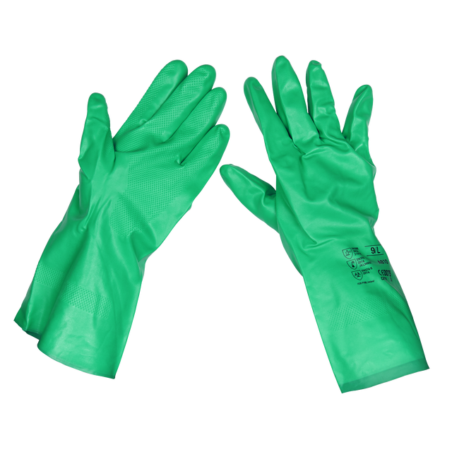 Sealey SSP34 Cuffed Nitrile Gauntlets 330mm - Pair