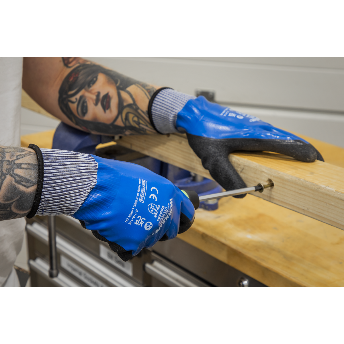 Sealey SSP49L Worksafe® Waterproof Latex Gloves, Large - Pair - additional view 5