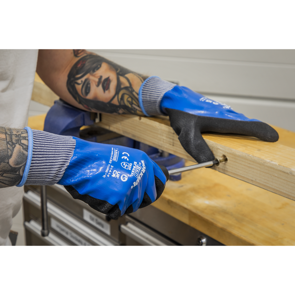 Sealey SSP49XL/6 Worksafe® Waterproof Latex Gloves, X-Large - Pack of 6 Pairs - additional view 5