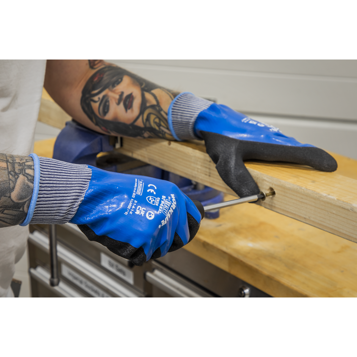 Sealey SSP49XL/6 Worksafe® Waterproof Latex Gloves, X-Large - Pack of 6 Pairs - additional view 5