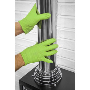 Sealey SSP54L Diamond Grip Extra-Thick Nitrile Powder-Free Gloves, Hi-Vis Green, Large - Pack of 50 - additional view 6