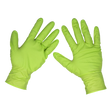 Sealey SSP54XL Diamond Grip Extra-Thick Nitrile Powder-Free Gloves, Hi-Vis Green, X-Large - Pack of 50