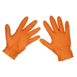 Sealey SSP56XL Diamond Grip Extra-Thick Nitrile Powder-Free Gloves, Orange, X-Large - Pack of 50