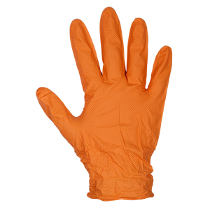 Sealey SSP56XL Diamond Grip Extra-Thick Nitrile Powder-Free Gloves, Orange, X-Large - Pack of 50 - additional view 2