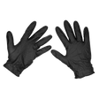 Sealey SSP57L Diamond Grip Extra-Thick Nitrile Powder-Free Gloves, Black, Large - Pack of 50