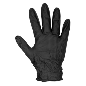 Sealey SSP57L Diamond Grip Extra-Thick Nitrile Powder-Free Gloves, Black, Large - Pack of 50 - additional view 2